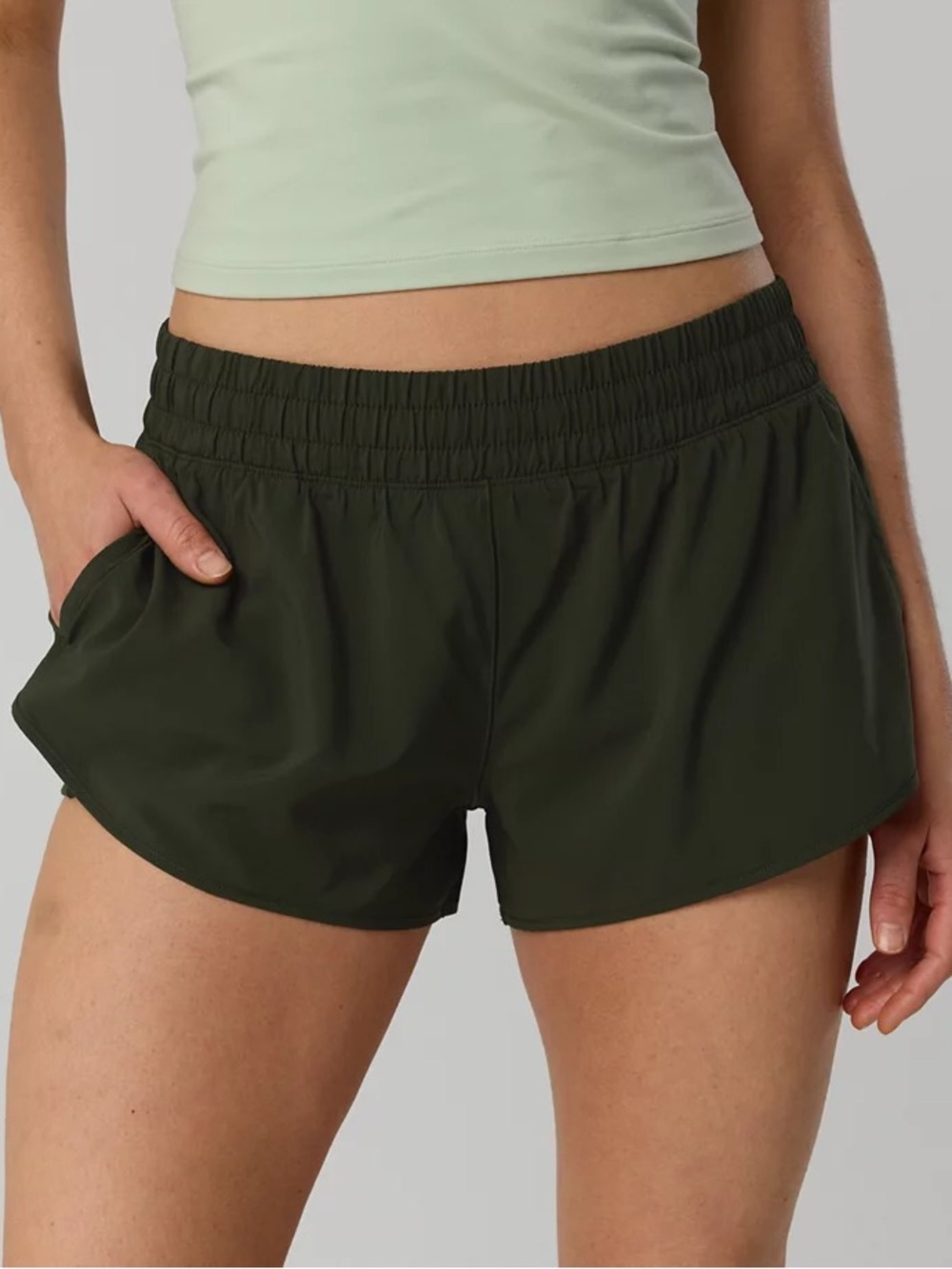 OFFLINE by Aerie 2" Hot Stuff Shorts Olive Green Low Rise